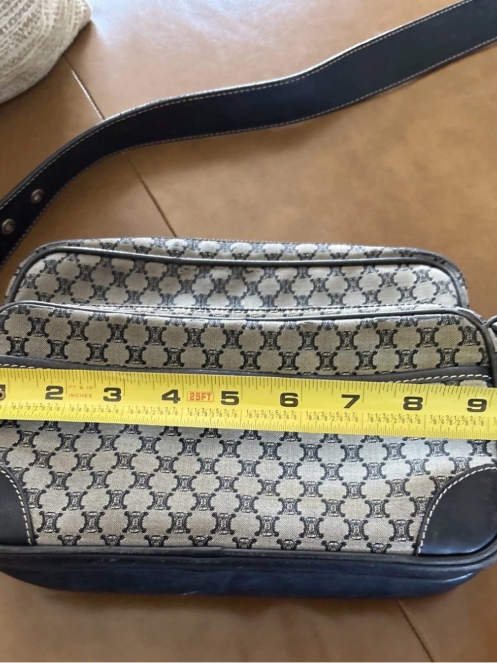 Vintage Celine Triomphe Patterned Canvas And BlueLeather Crossbody/shoulder bag - Picture 15 of 16
